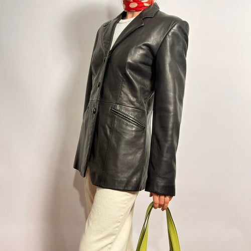 90s Vintage Ann Taylor Leather Jacket - Size 2