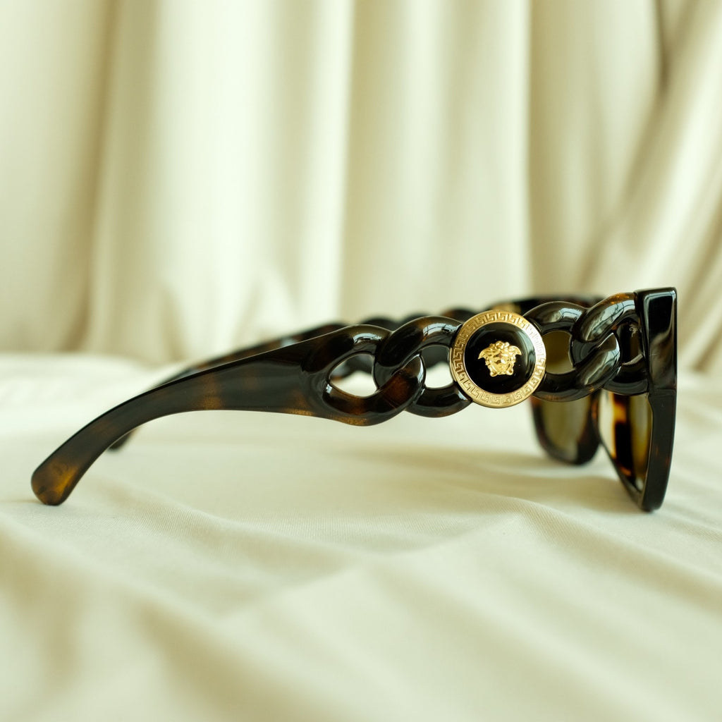 Versace Wayfarer Sunglasses - Dark Havana/Brown