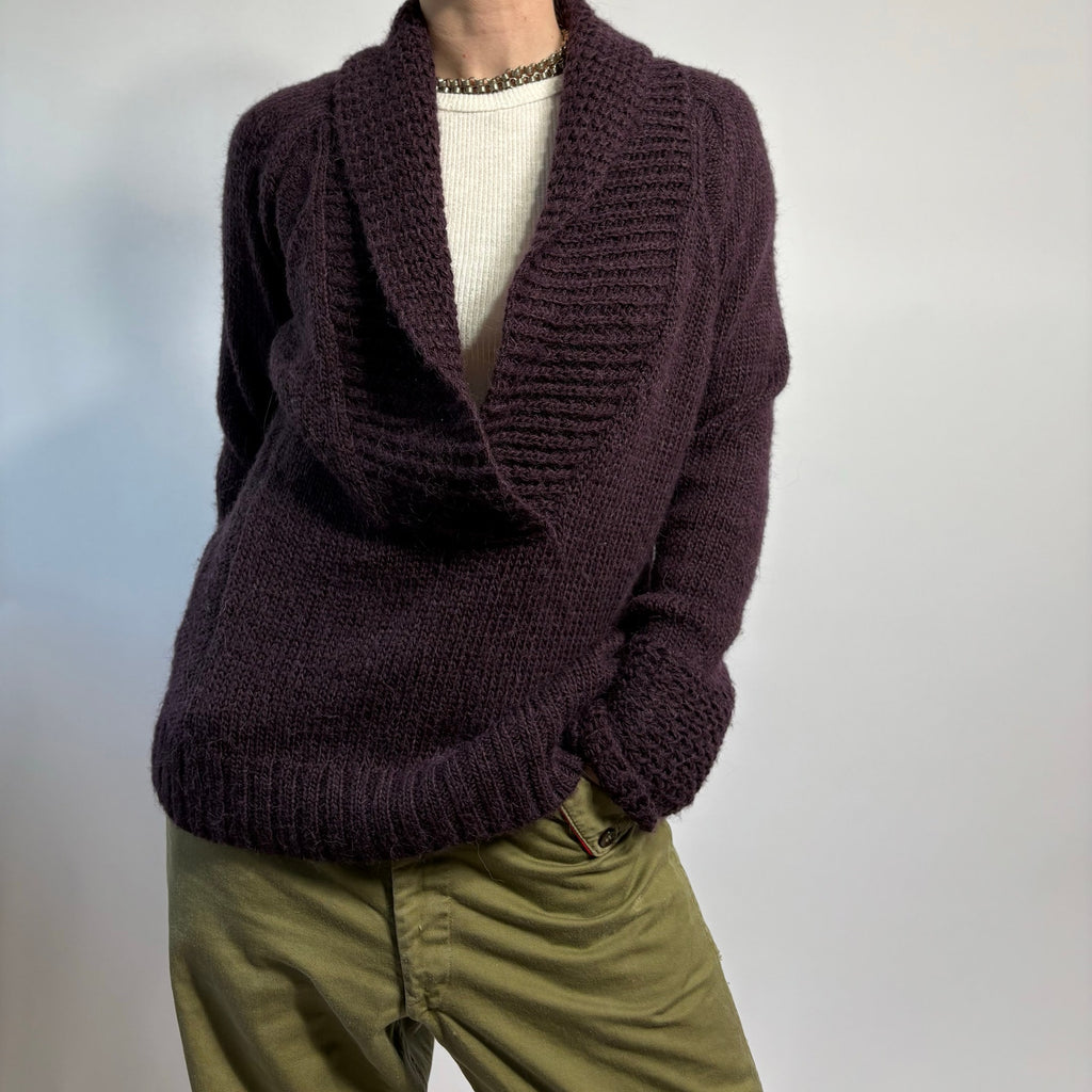 LOFT Purple Shawl Collar Pullover - Size Medium