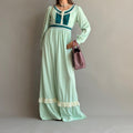 JCPenney Vintage 70s Mint Green Prairie Dress - Lace Trim
