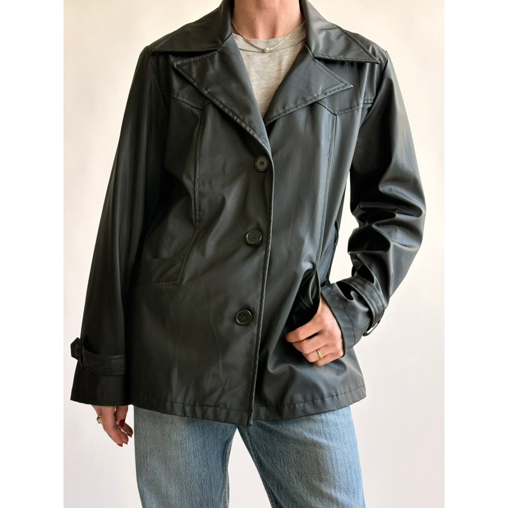 Vintage Louise Paris Black Short Trench Jacket
