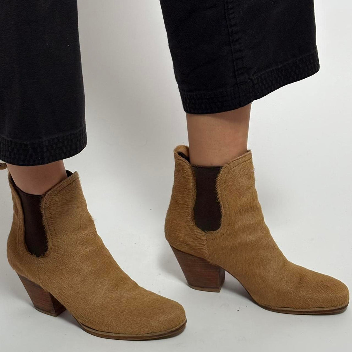 Rachel Comey Tan Hair Calf Ankle Boots - Size 7.5