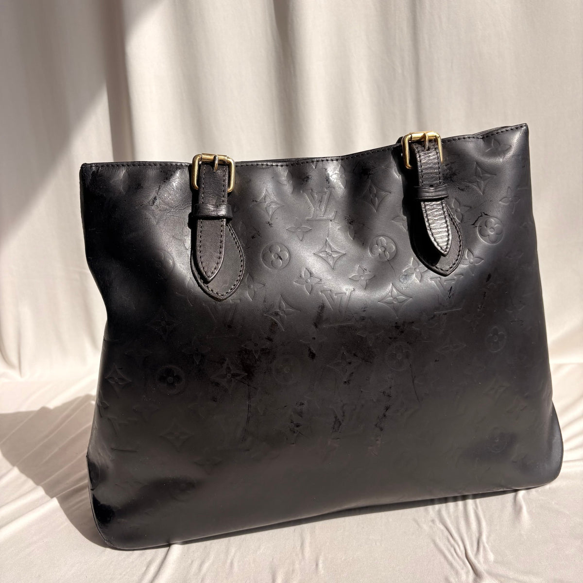 Vintage Louis Vuitton Black Monogram Vernis Houston Tote
