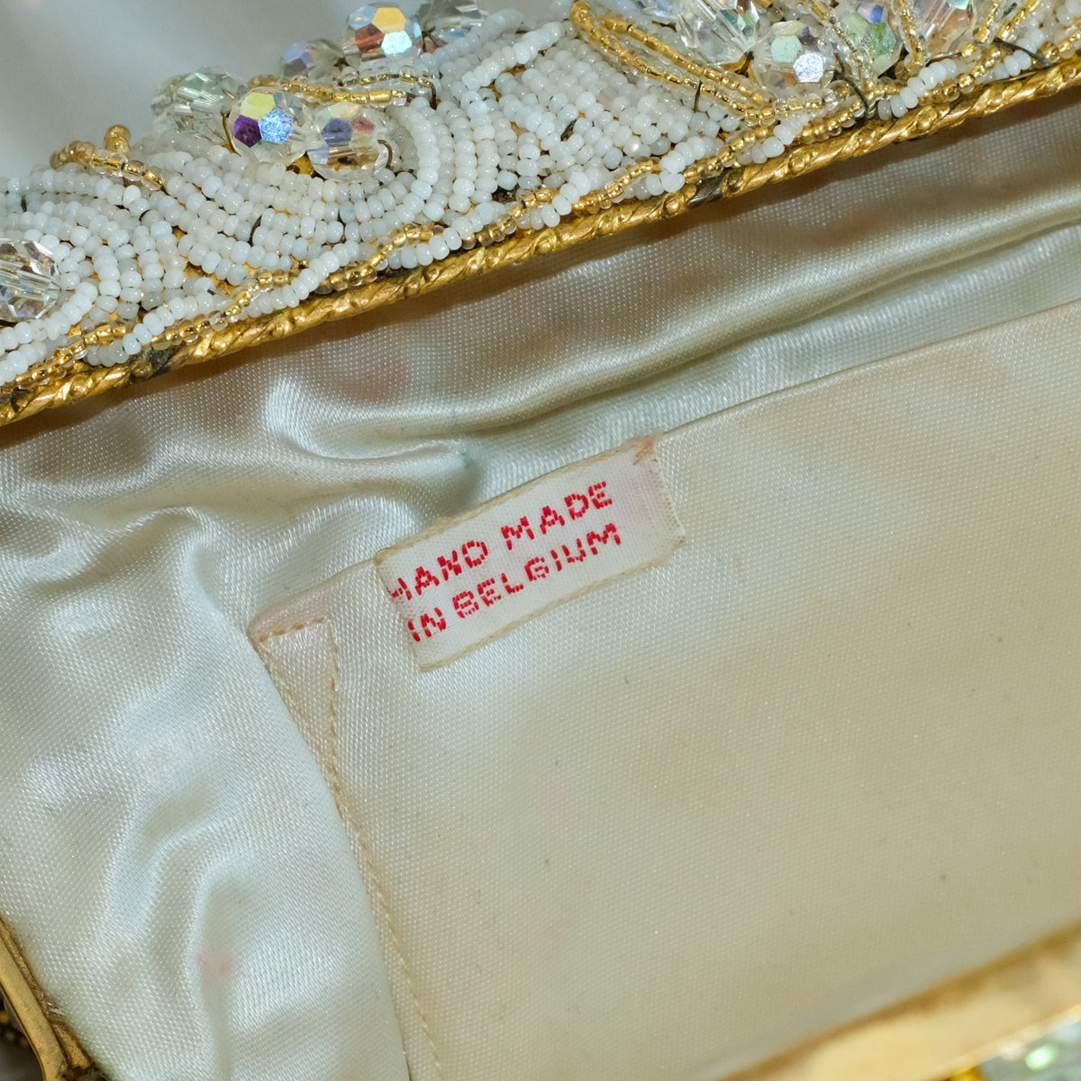Vintage Austrian Crystal Evening Bag - Handmade in Belgium, Heirloom Piece