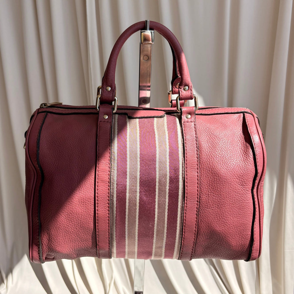 Gucci Web Joy Boston Bag Satchel - Pink Leather, Canvas Web Detail