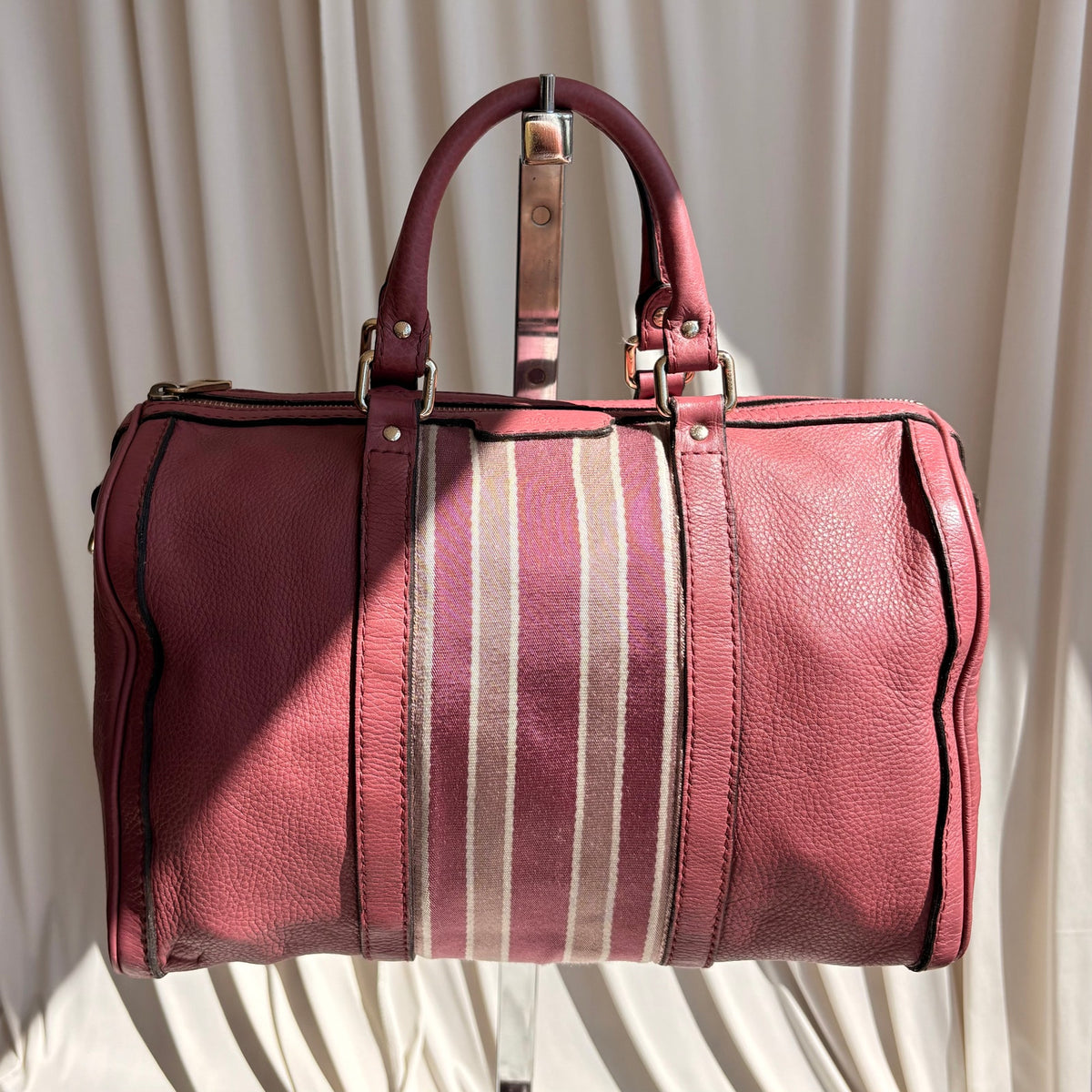 Gucci Web Joy Boston Bag Satchel - Pink Leather, Canvas Web Detail