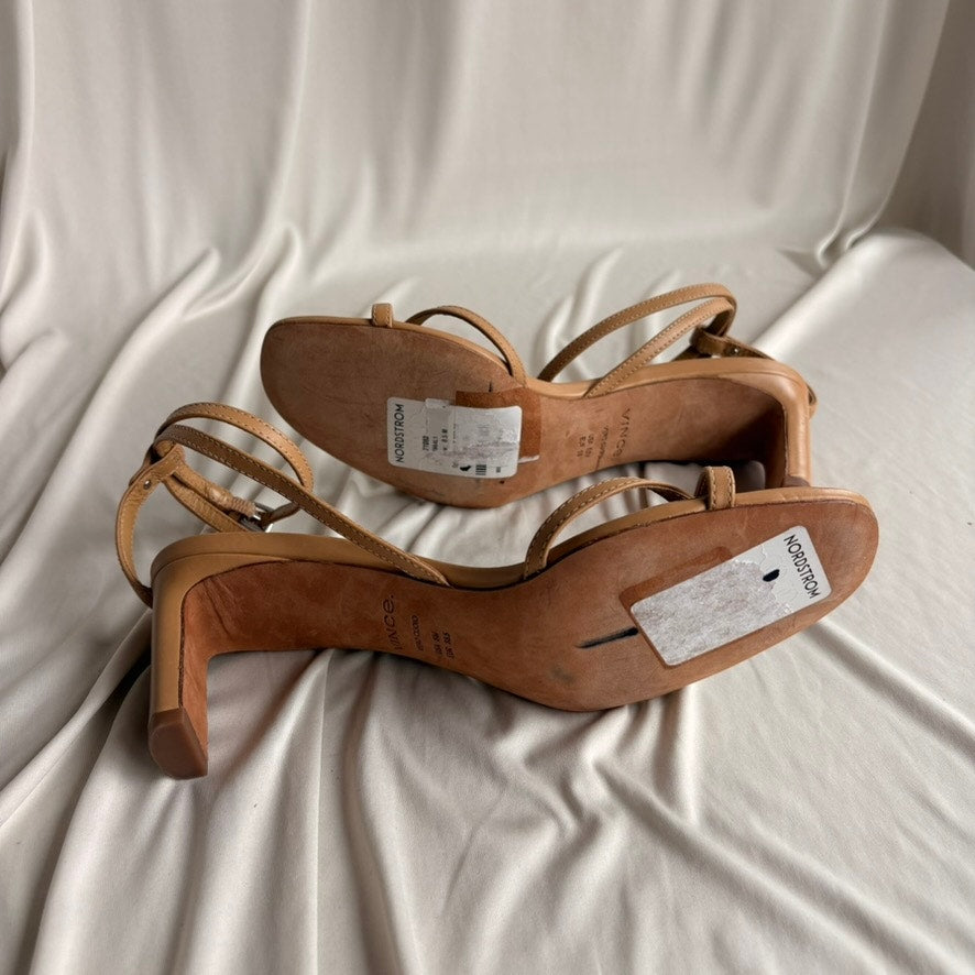 Vince Marilyn Strappy Sandals - Sable Beige Leather, Size 8