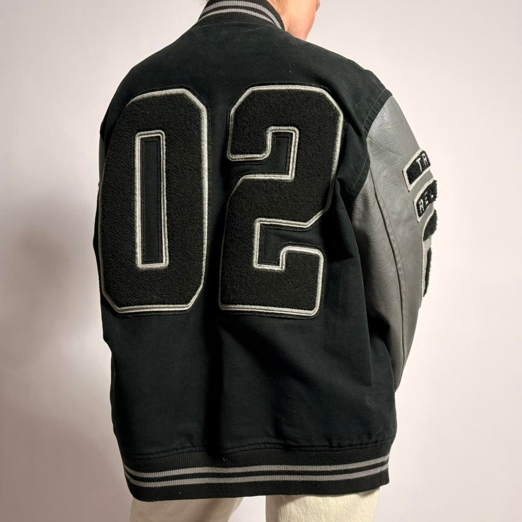 True Religion Varsity Jacket - Black/Grey, Size XL