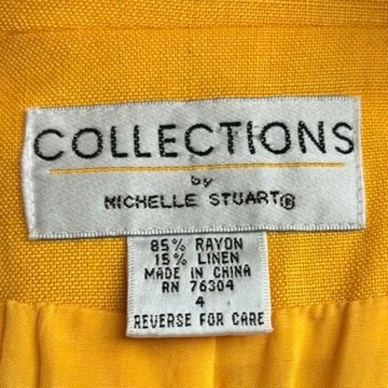 Collections by Michelle Stuart Yellow Blazer - Double-Breasted, 80s Vintage, Size 4