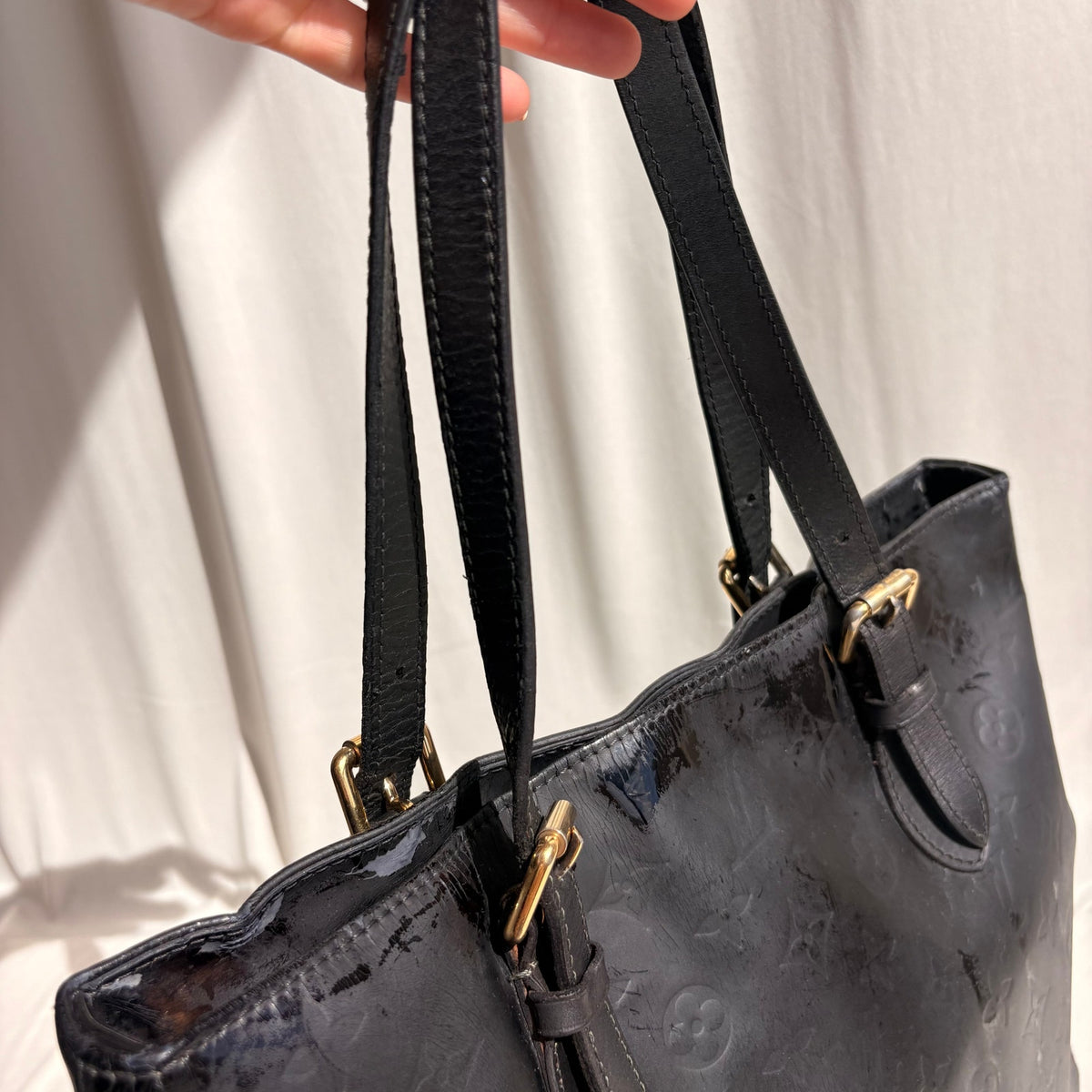 Vintage Louis Vuitton Black Monogram Vernis Houston Tote