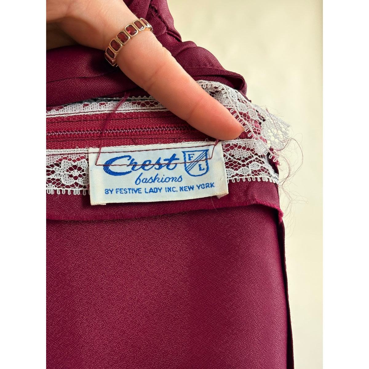 Crest Fashions Burgundy Drop-Waist Flapper Dress - Sheer Chiffon Skirt