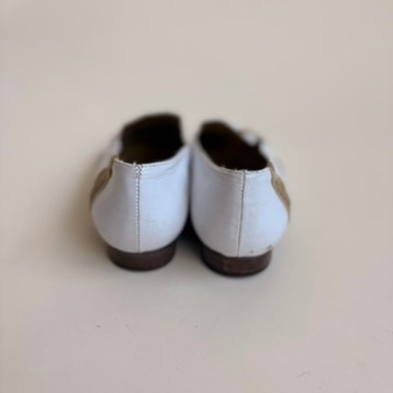 Joan & David Star Loafers - White Leather, Gold Star, Made in Italy, Size 7.5