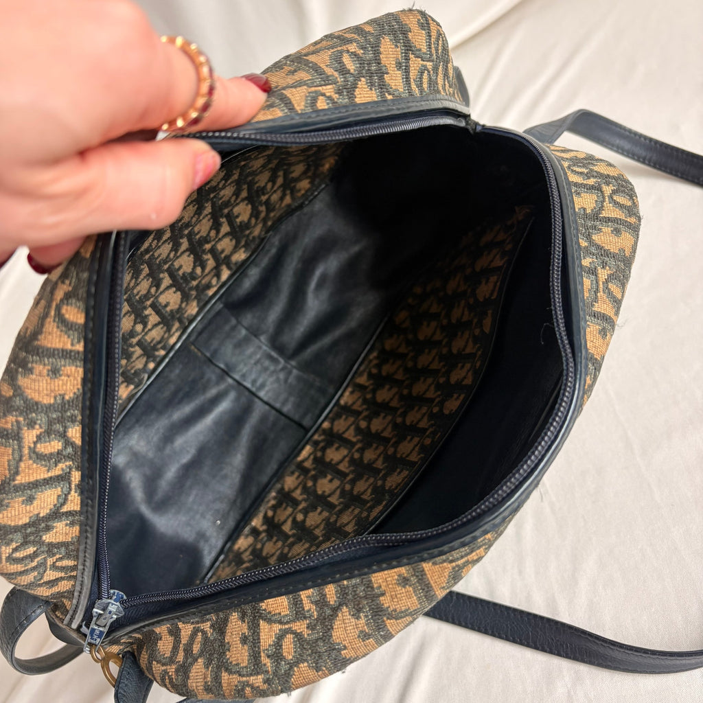 Vintage Christian Dior 70s/80s Oblique Jacquard Trotter Shoulder Bag