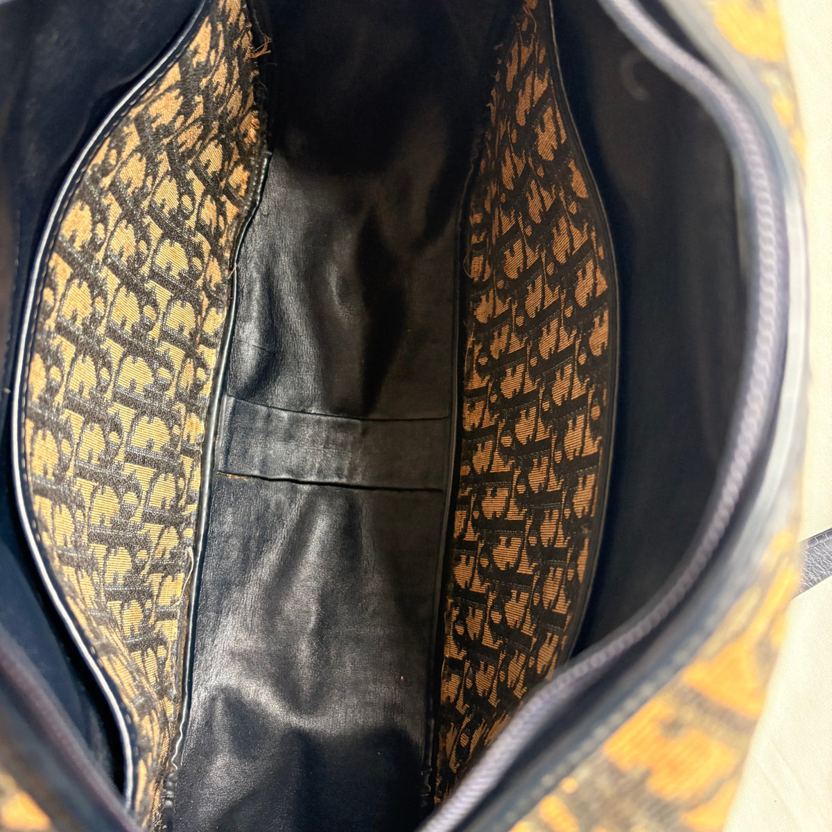 Vintage Christian Dior 70s/80s Oblique Jacquard Trotter Shoulder Bag