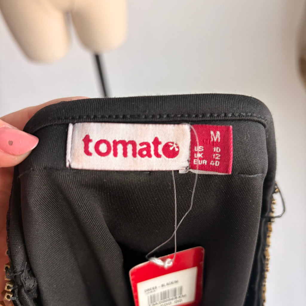 Tomato Black Beaded Shift Dress - NWT