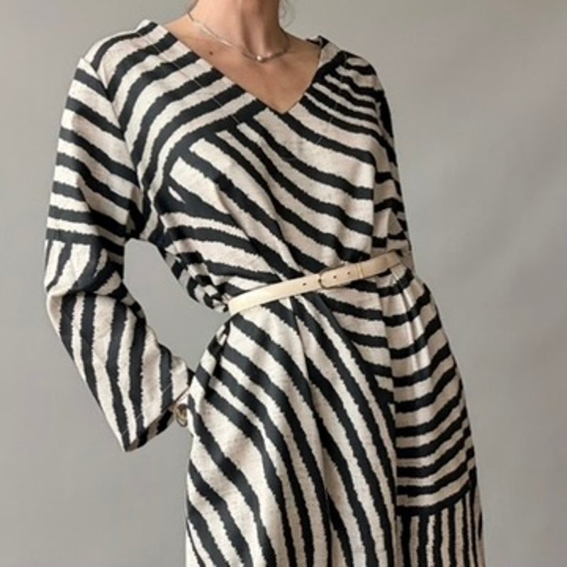 Vintage Zebra Print Maxi Dress