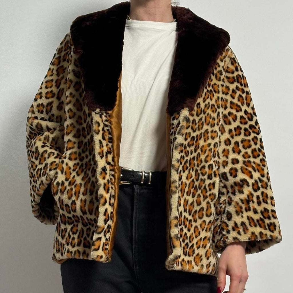 Vintage 50s leopard faux fur