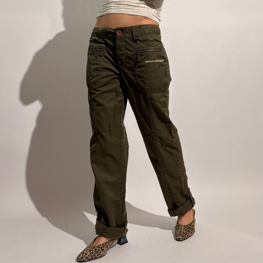 DKNY Active Forest Green Cargo Pants - Size 6