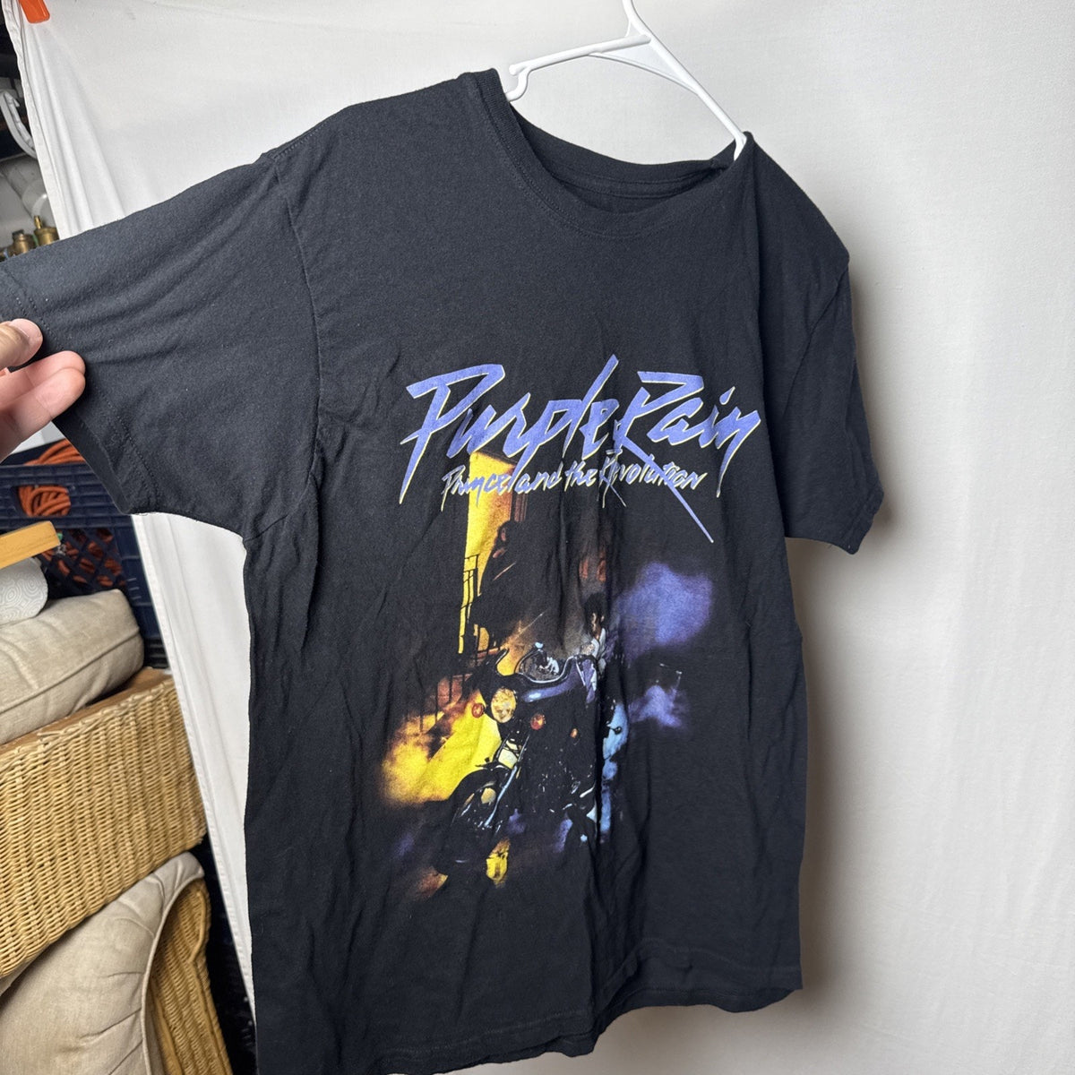 Prince Shirt Purple Rain Black Short Sleeve Crew Neck Concert Shirt Band Tee L