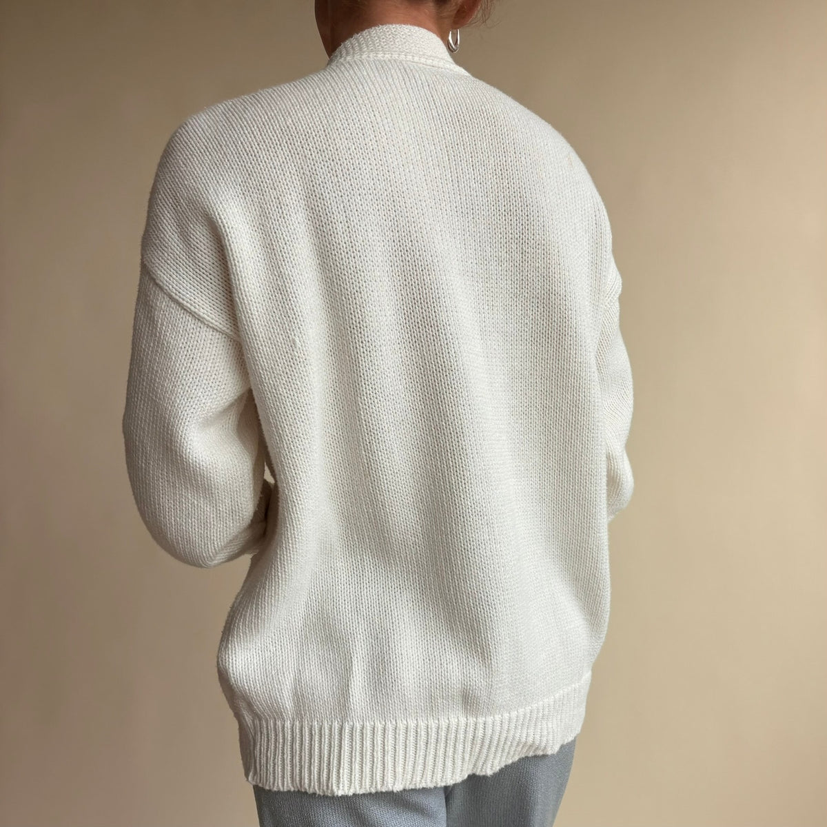 Fall River Knitting Mills Collegiate Cardigan - Embroidered Patches, S/M