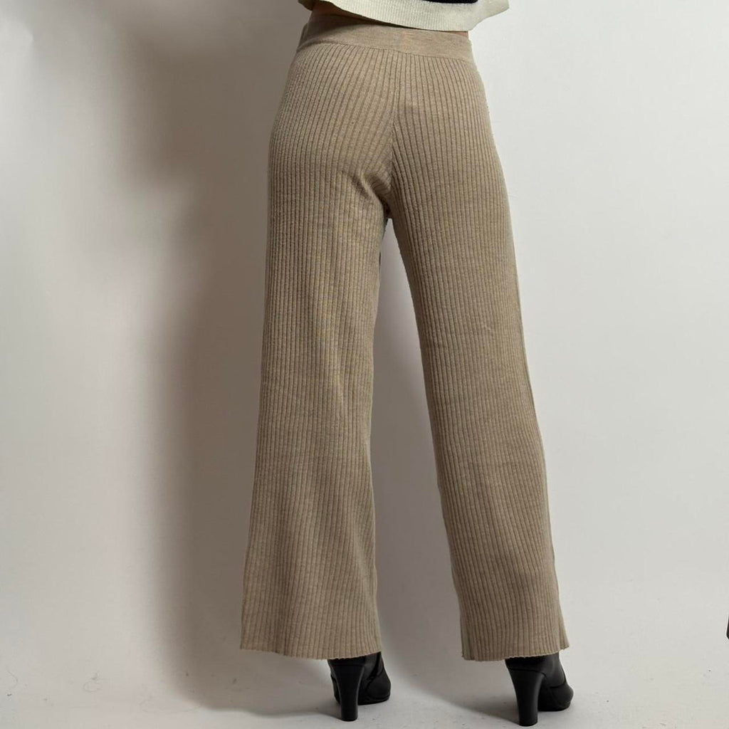 The Drop Tan Knit Wide Leg Lounge Pants | S