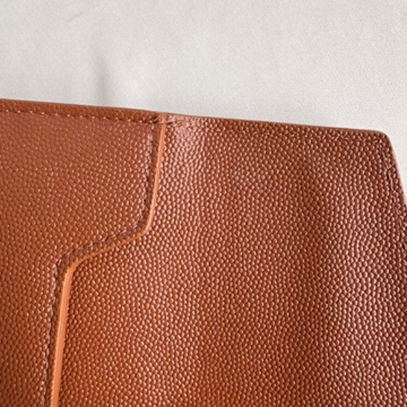 Saint Laurent Uptown Pouch - Brown Grained Leather