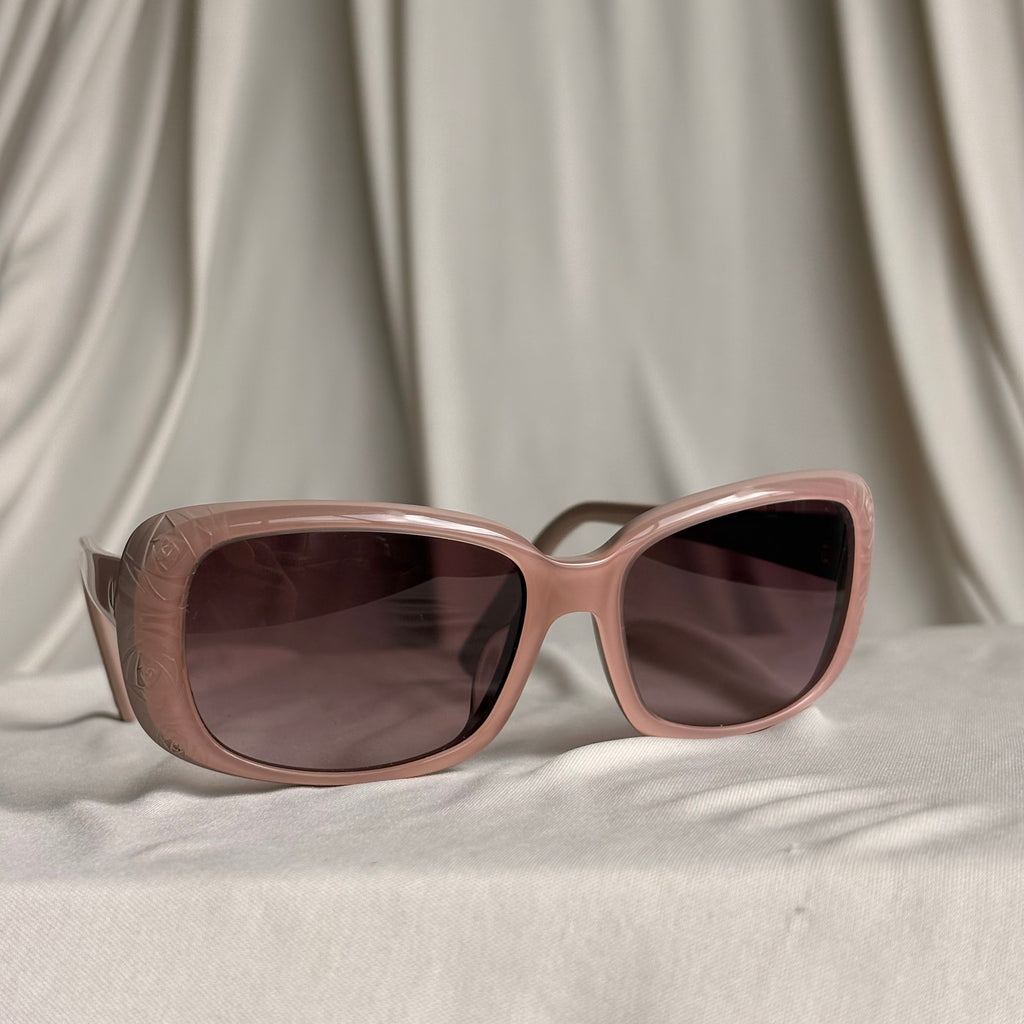 Valentino V619S Rectangular Sunglasses - Dusty Pink, Floral Scroll