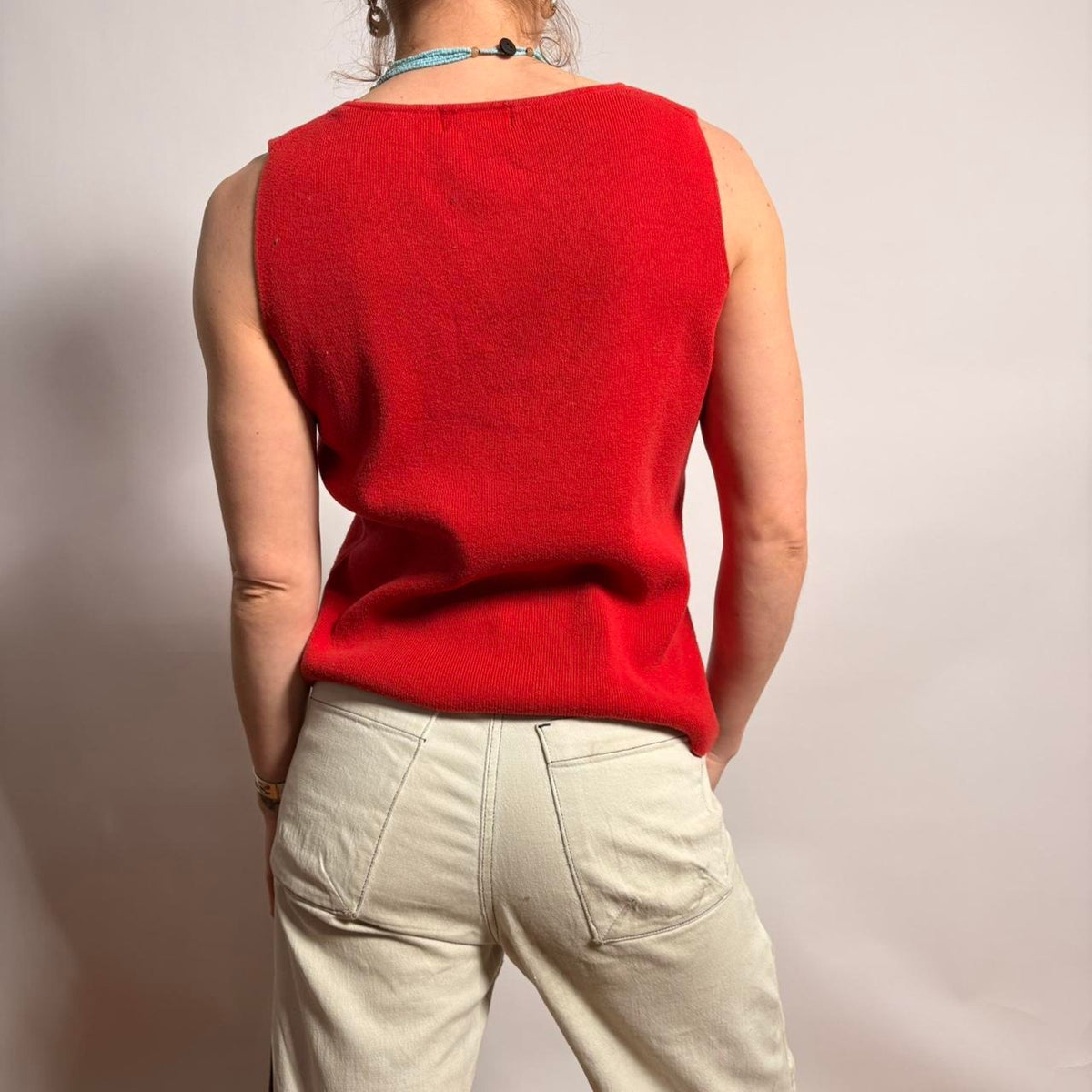 Pierre Cardin 100% Cotton V-Neck Knit Tank - Size Small
