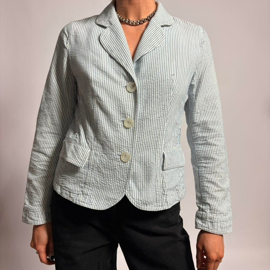 Vintage 90s Talbots Seersucker Blazer - Size 6 Petite (Fits 2)