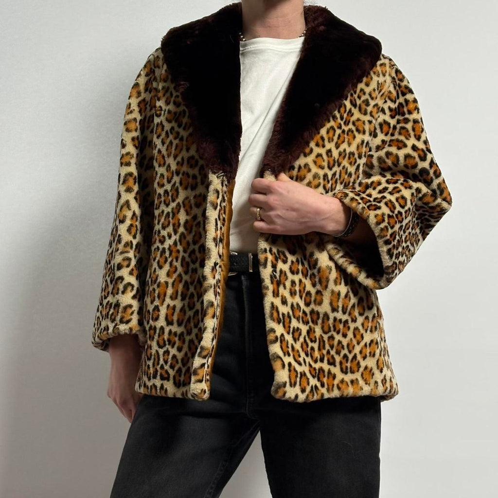 Vintage 50s leopard faux fur