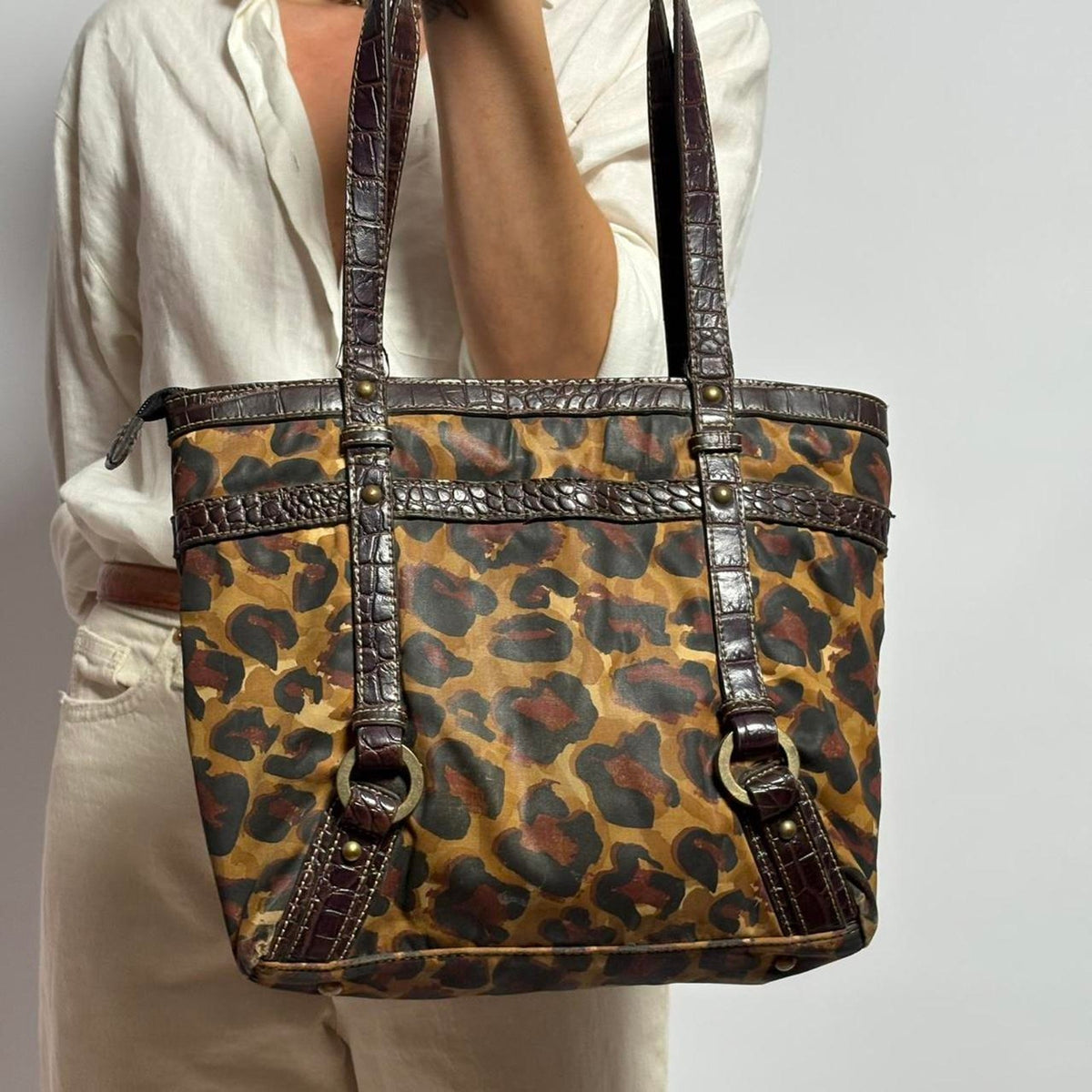 Vintage Franco Sarto Cheetah & Croc Bag