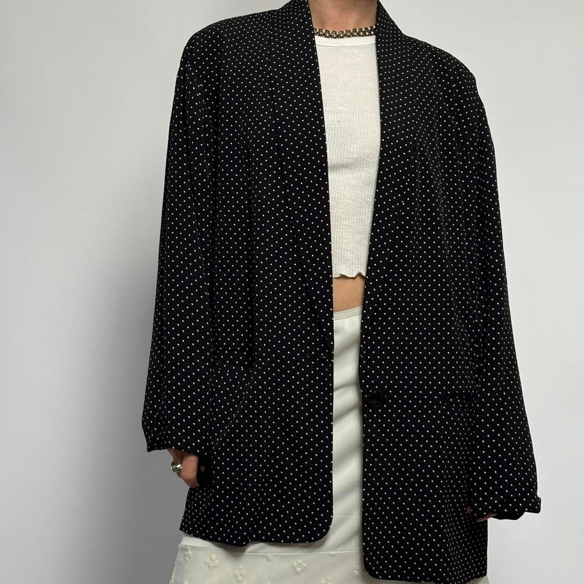 ⚪️ Vintage Navy and White Polka Dot Dream Blazer | Made in the USA | Small