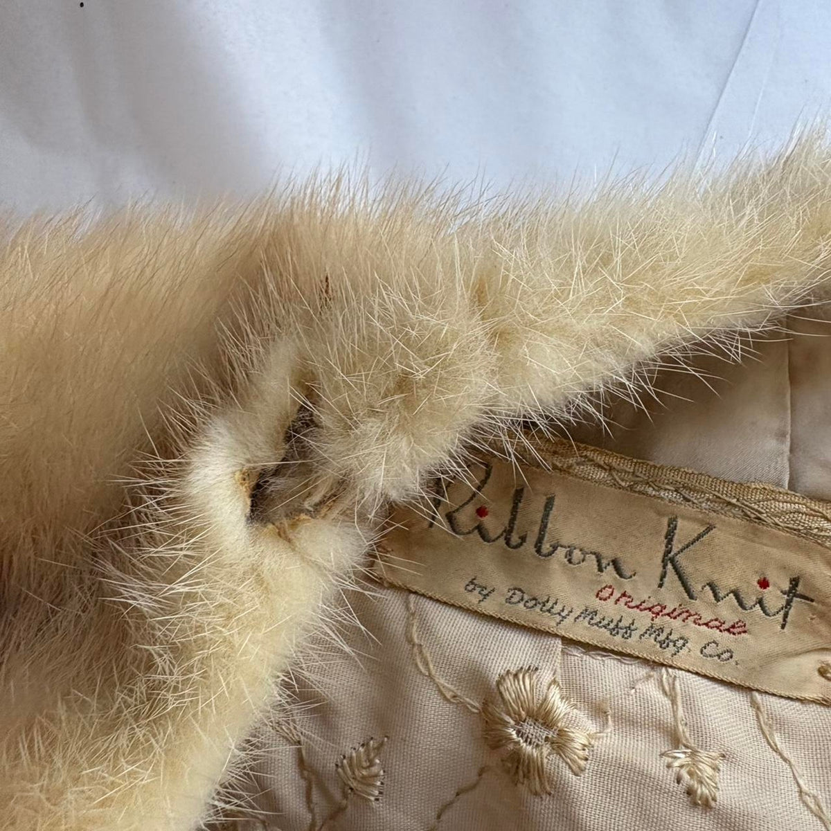 Vintage 1950s Ribbon Knit jacket by Dolly Muff Msg. Co.