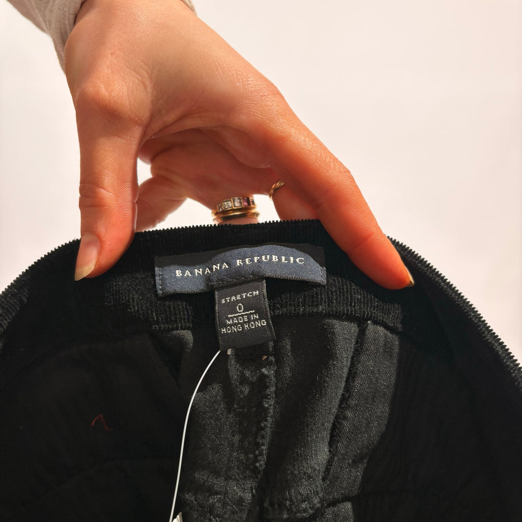 Banana Republic Black Velvet Bootcut Pants - NWT, Size 0