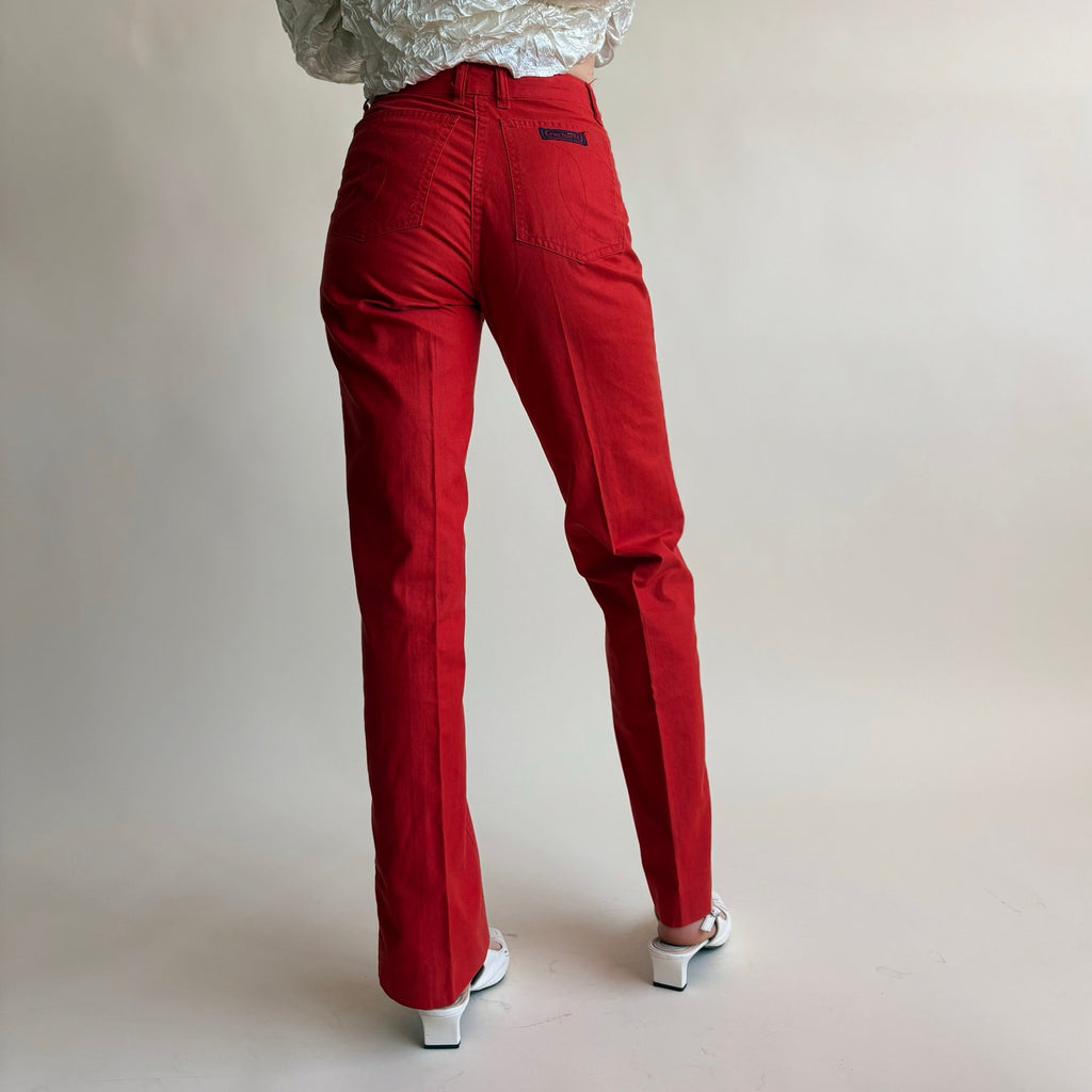 Cacharel Paris Red High-Waisted Wide Leg Jeans - Size 8 (Fits 2)