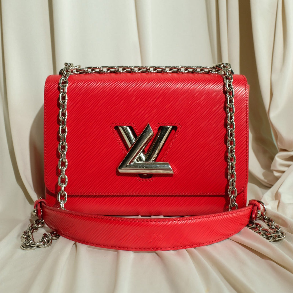 Louis Vuitton Twist MM Crossbody Bag - Red Epi Leather, Silver Hardware