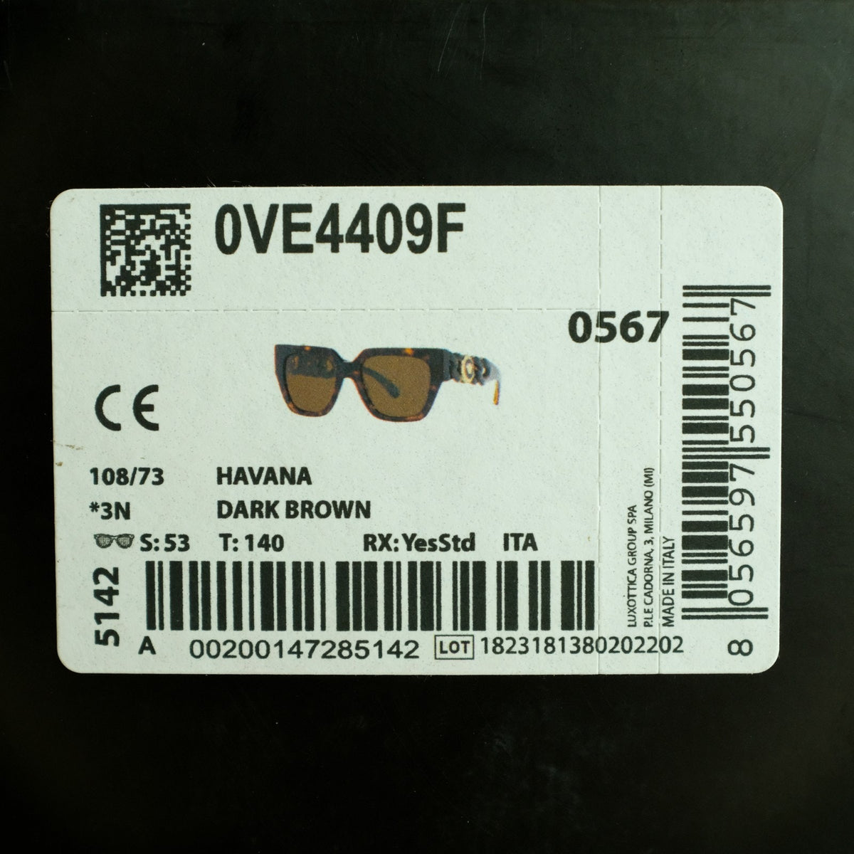 Versace Wayfarer Sunglasses - Dark Havana/Brown