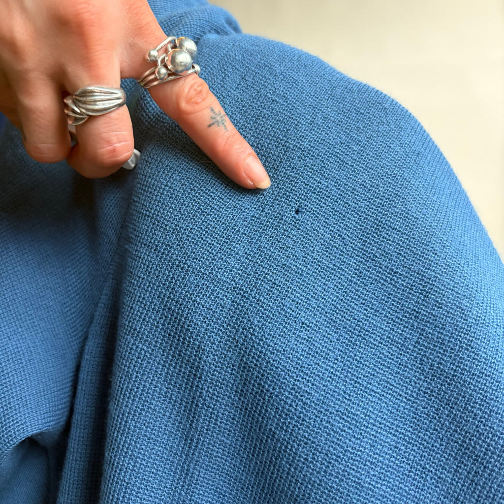 Jones Studio Dusty Blue Knit Wide Leg Pants - Soft Wool, Size Small