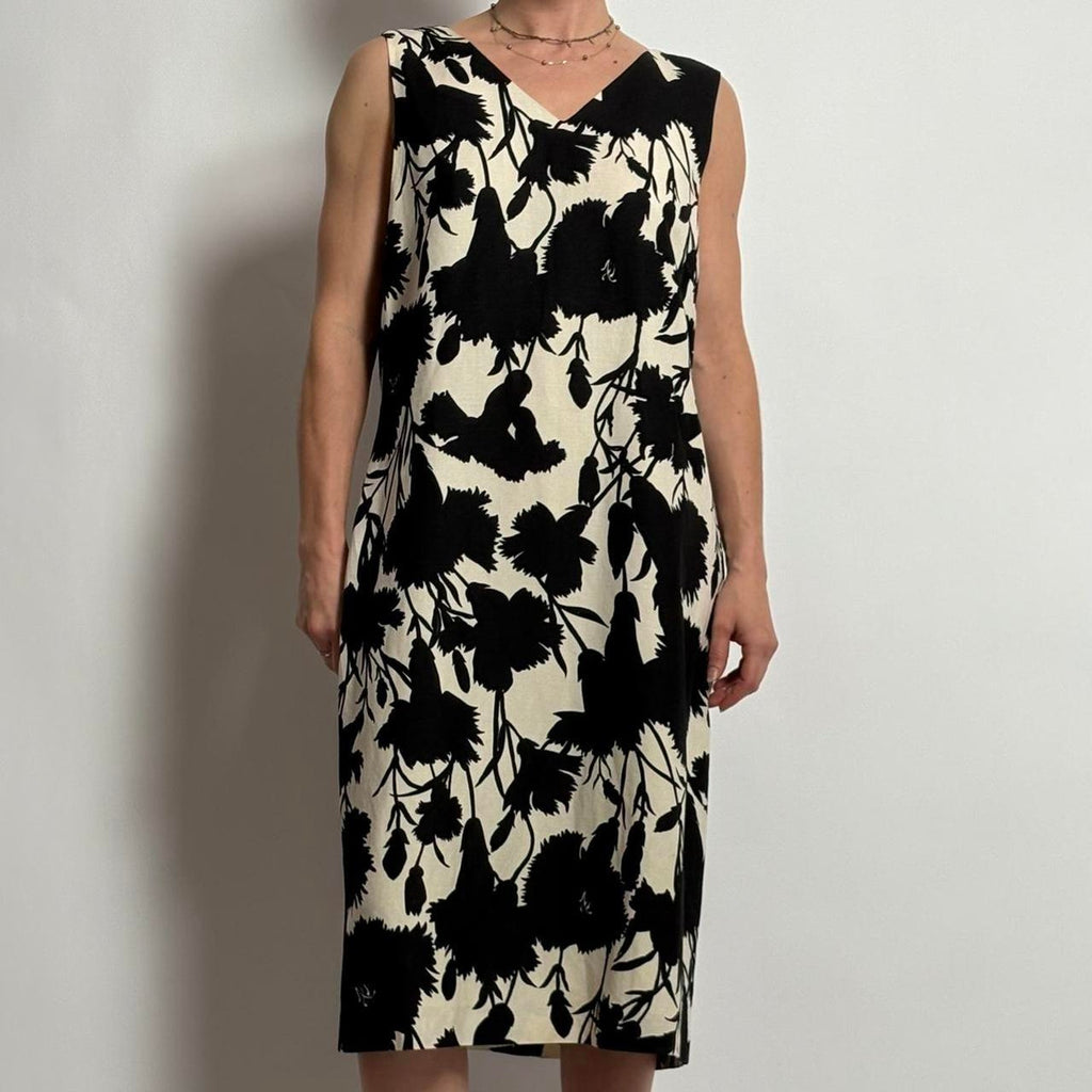 Harve Bernard Black & White Floral Dress - Fits Size 6