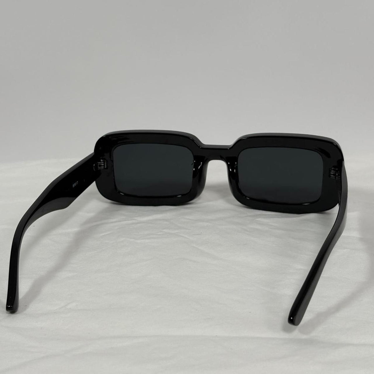 Chunky Black Rectangular Sunglasses - Rounded, UV400