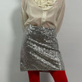 Silver Sequin Mini Skirt - Small