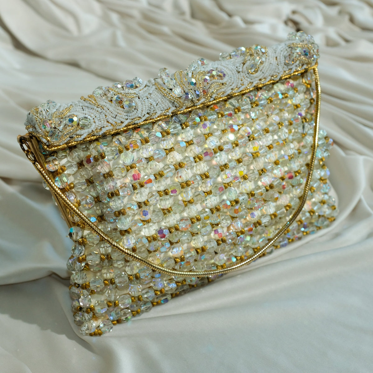 Vintage Austrian Crystal Evening Bag - Handmade in Belgium, Heirloom Piece