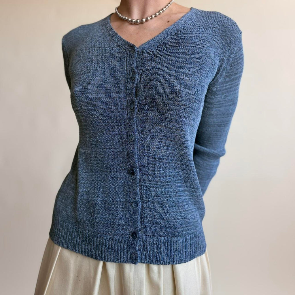 Belford Blue Crochet Cardigan Top - Size Small
