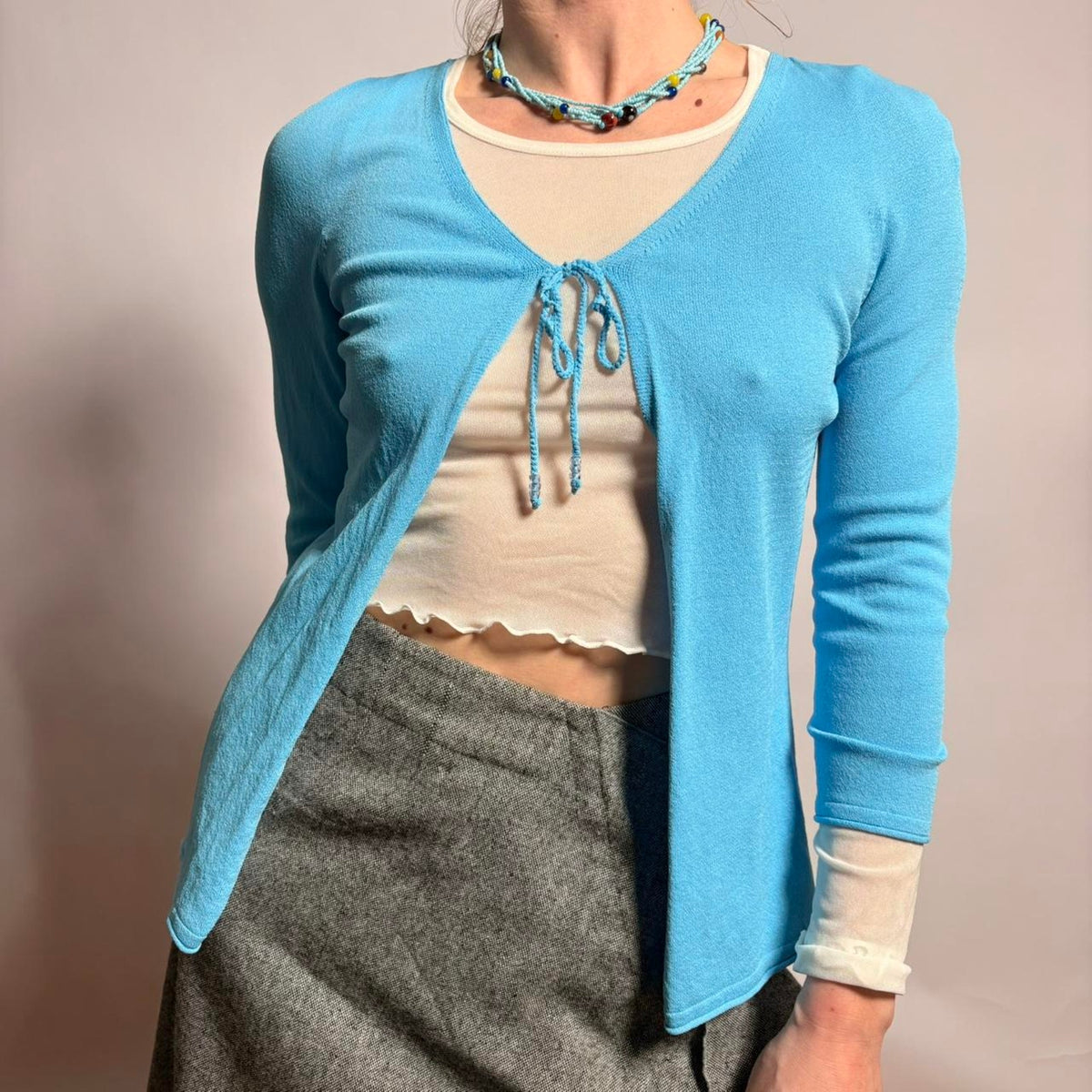 Vintage Anne Klein Teal Cardigan Top - Size Small