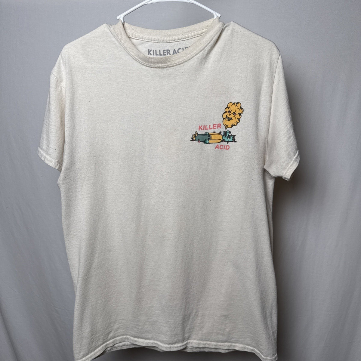 Killer Acid Limited Edition Cream short sleeve graphic shirt SIZE Medium