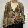 Josephine Chaus Cheetah Print Cardi ~ Silk Blend - L