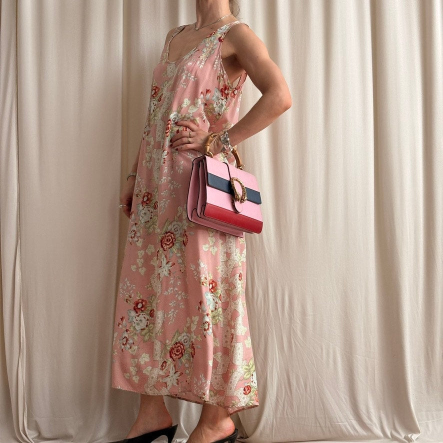 Gail Garner Slip Dress - Pink Floral, 90s - Size Large