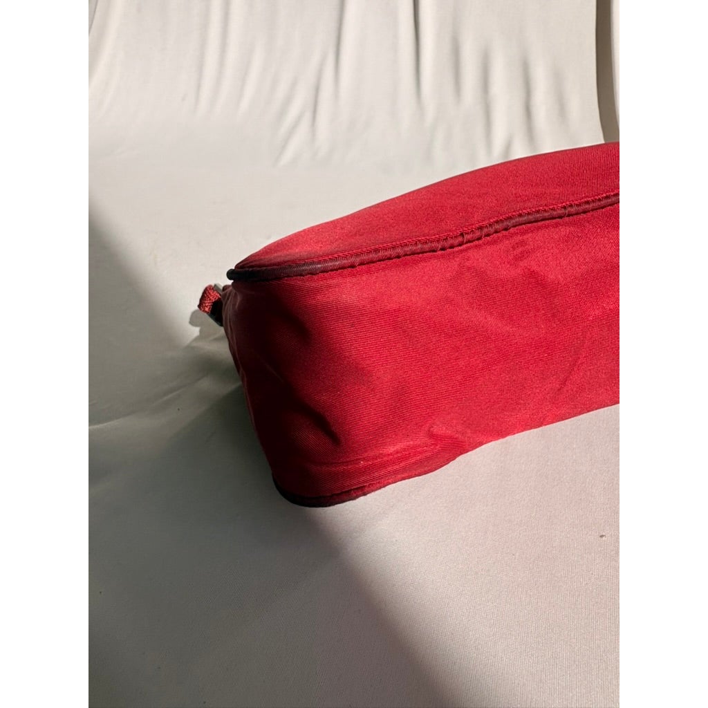 Vintage Prada Red Tessuto Nylon Pochette Bag