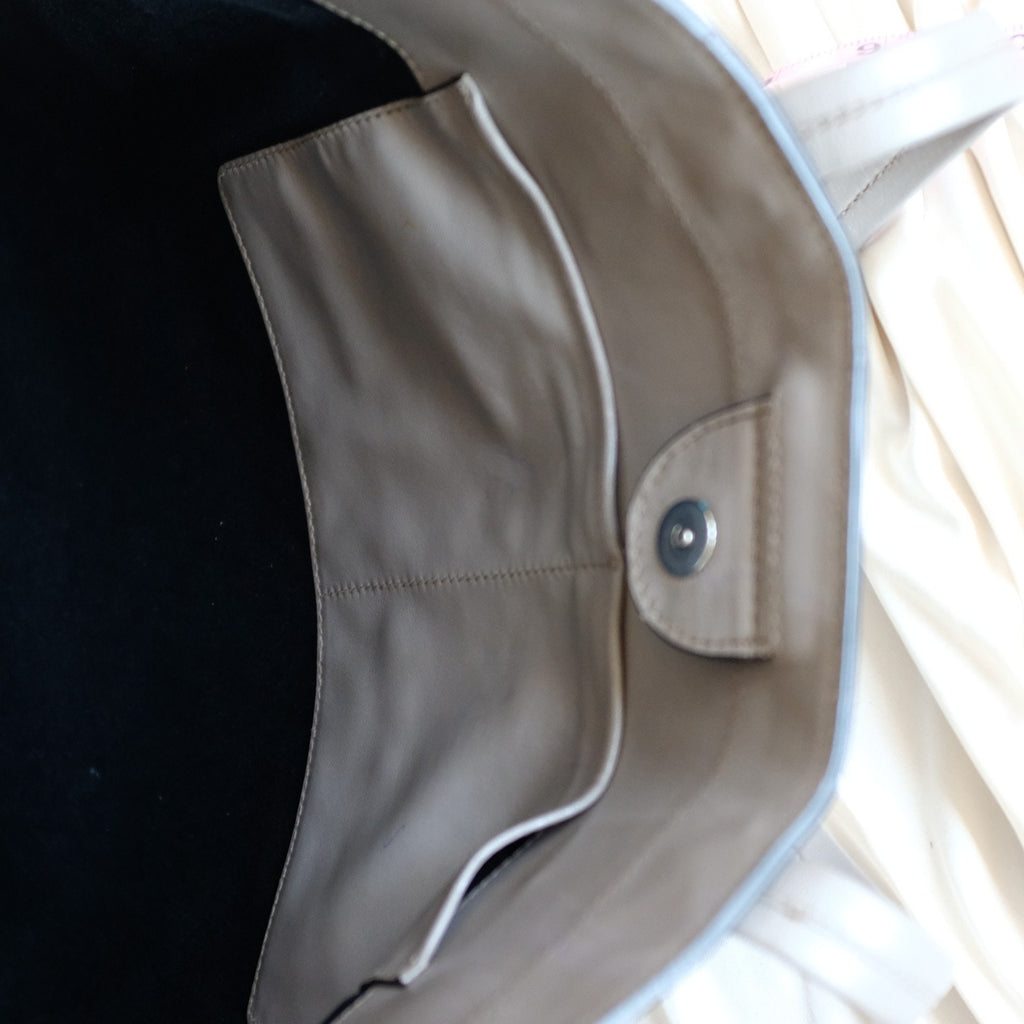 MIU MIU Vitello Soft Leather Shopping Tote Bag - Gray
