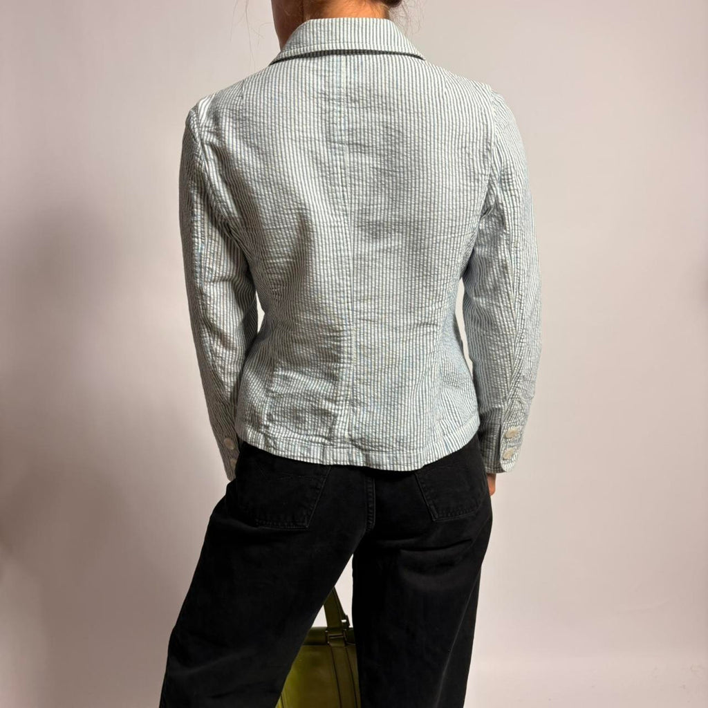 Vintage 90s Talbots Seersucker Blazer - Size 6 Petite (Fits 2)